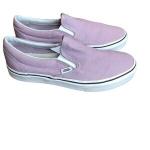 Vans Classic Slip On Sneakers Womens Size 9 Sea Fog Lavender Canvas Comfort